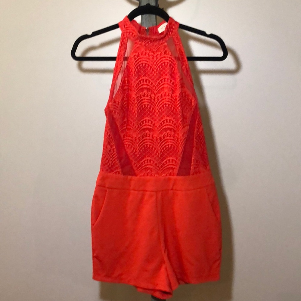 Red Halter Romper